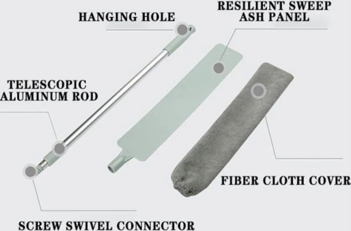 Verstelbare Stofdoek Voor Jaloezieën / Verstelbare Plumeau / Verstelbare Stofdoek / Reinigings Borstel Jaloezieën / Jaloerzieën Reiniger/ Intrekbare Stofborstel / Onder Kast Dweil / Intrekbare Verstelbare Plumeau / Stoffer / Schoonmaken Tips - Afbeelding 7