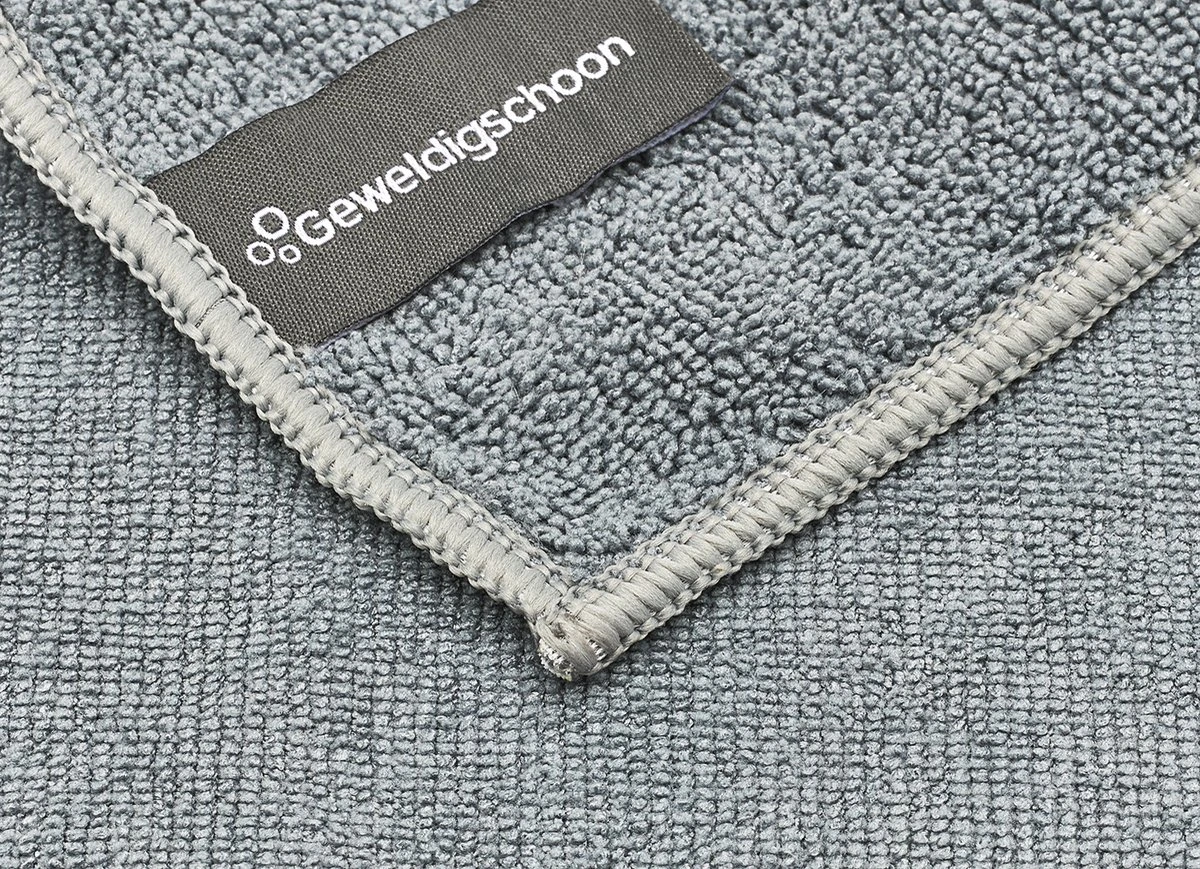 Geweldigschoon Grijze Microvezel Raamdoekenset Bestaande Uit 1 Schoonmaakdoek + 1 Droogdoek (raamdoeken, Raamset) - Afbeelding 2