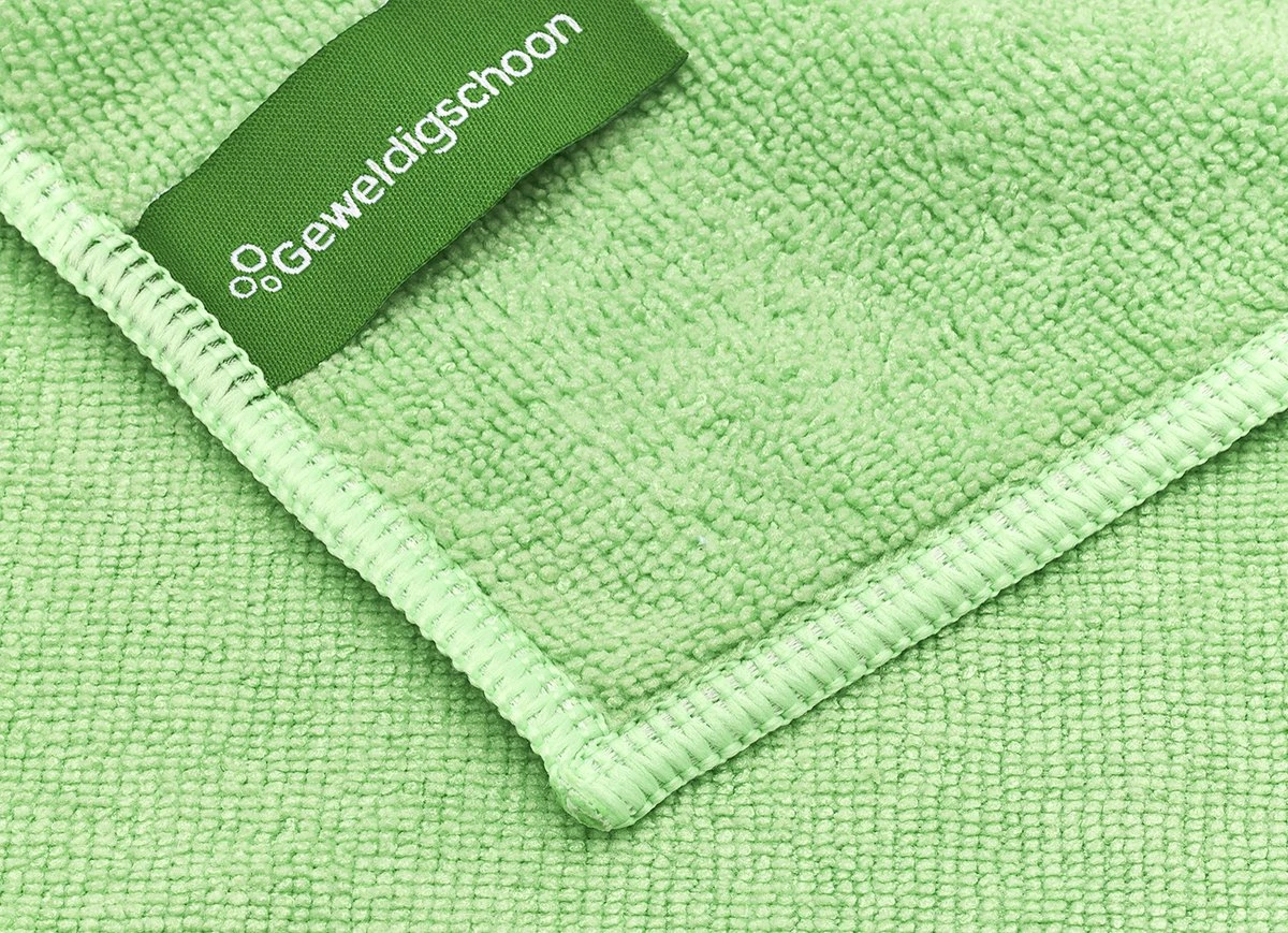 Geweldigschoon Groene Microvezel Raamdoekenset Bestaande Uit 1 Schoonmaakdoek + 1 Droogdoek (raamdoeken, Raamset) - Afbeelding 2
