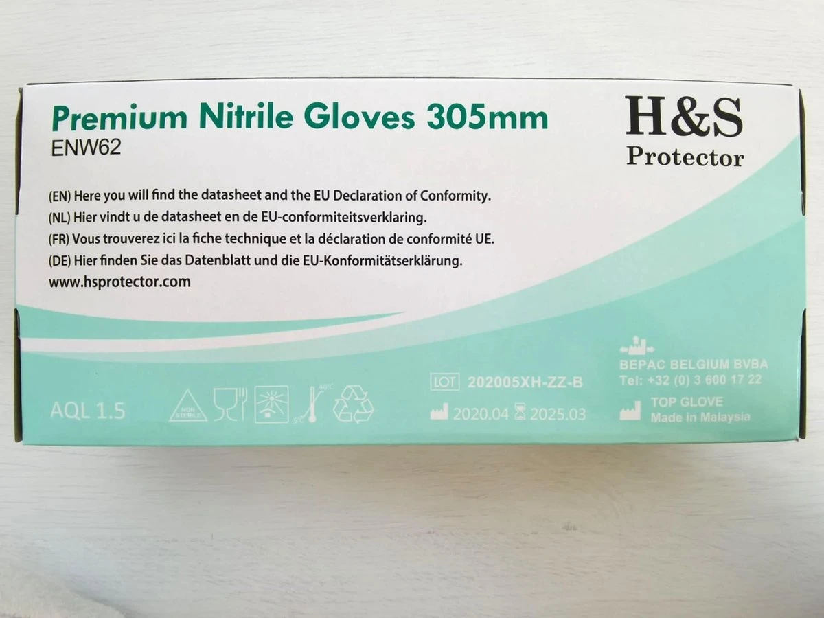 H&S PROTECTOR - Extra Lang Nitril Handschoenen - 305mm Lang - Wegwerp Handschoenen - Wit - M - Poedervrij - 100 Stuks - Afbeelding 3