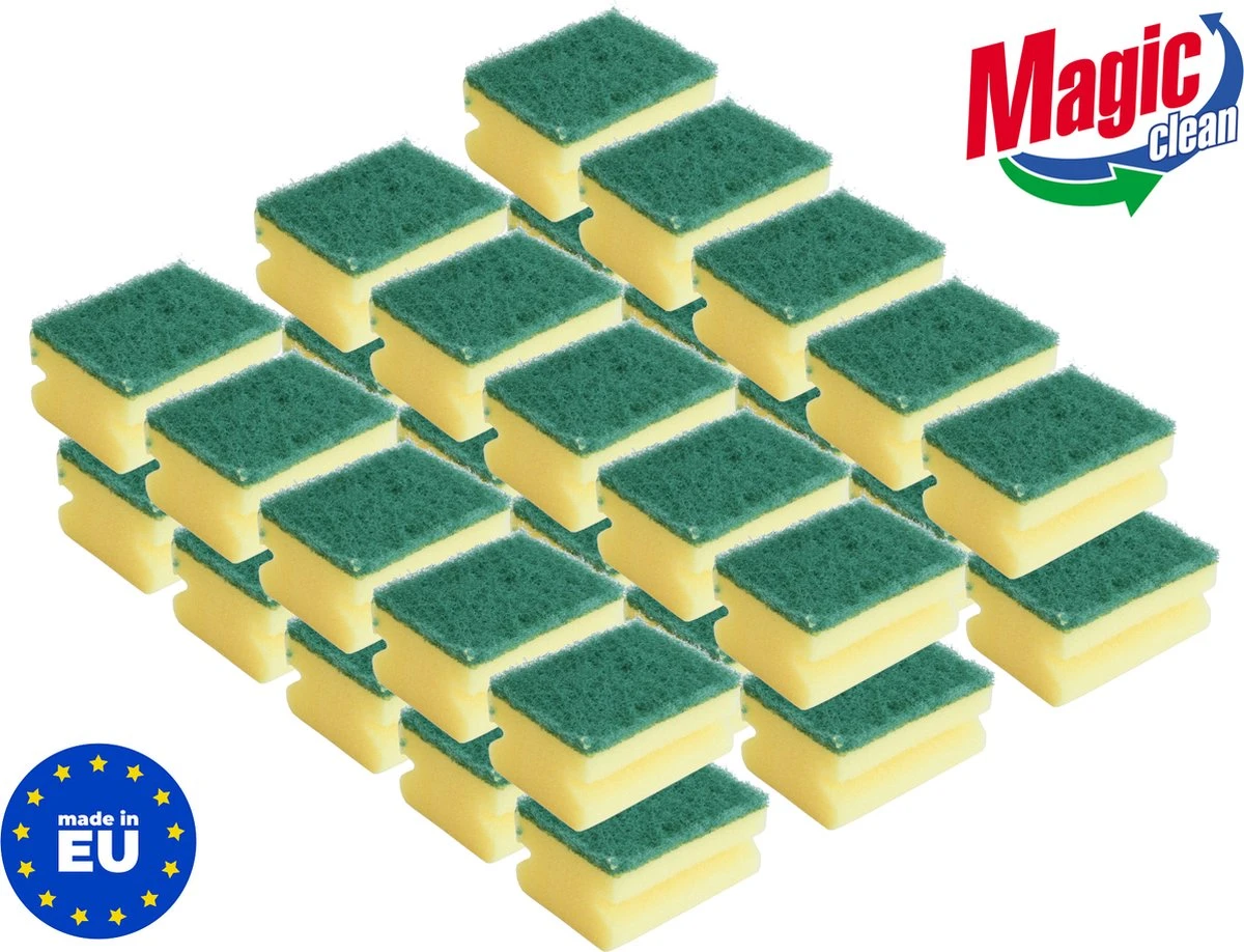 Schuursponsjes Schoonmaak Profi - 30 Stuks - 85x65x45mm - Voordeelverpakking - MADE IN EU