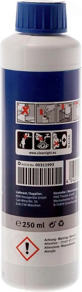 Bosch / Siemens Vaatwasser Reiniger - 250 Ml - Afbeelding 3