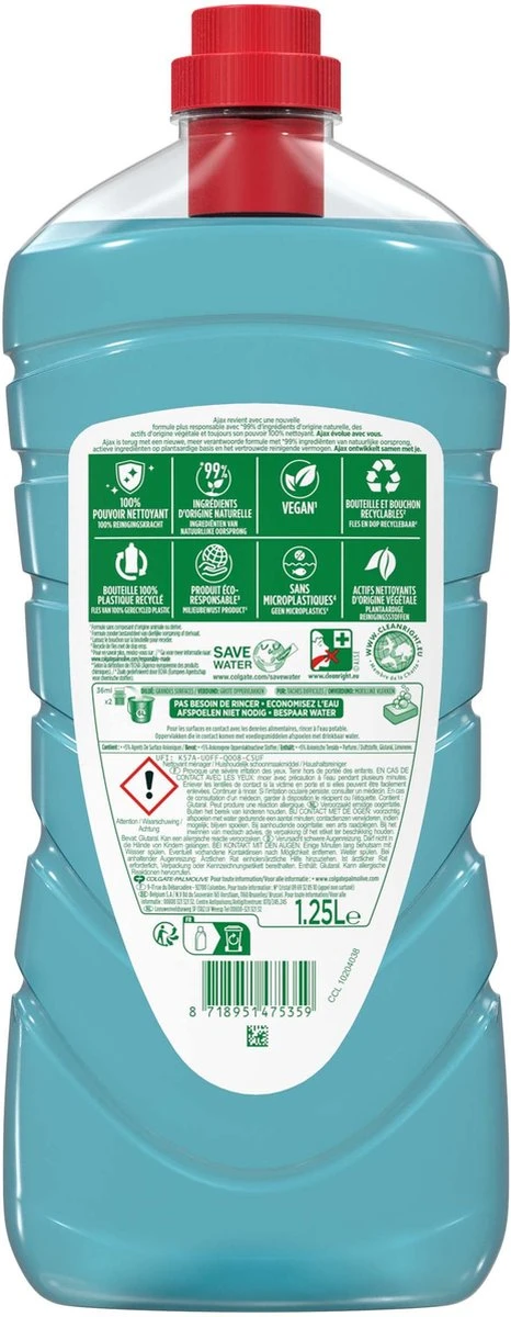 Ajax® Ajax Allesreiniger Eucalyptus 6 X 1.25L - Voordeelverpakking - Afbeelding 2