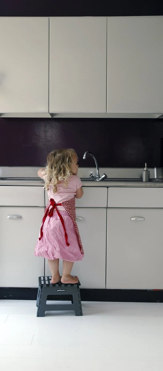 PUHLMANN - Inklapbare Kruk, JAMES, Plastic, Grijs, 22 Cm Hoog, Max 100 Kilo - Afbeelding 2