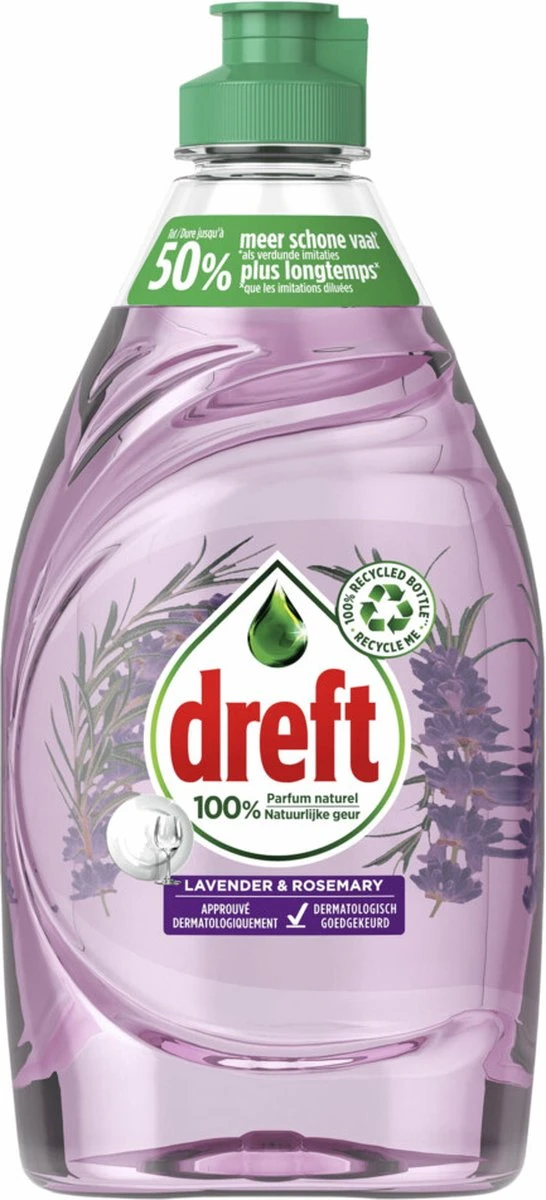 Dreft Naturals Lavender & Rosemary Afwasmiddel - Voordeelverpakking 10x450ml - Afbeelding 7