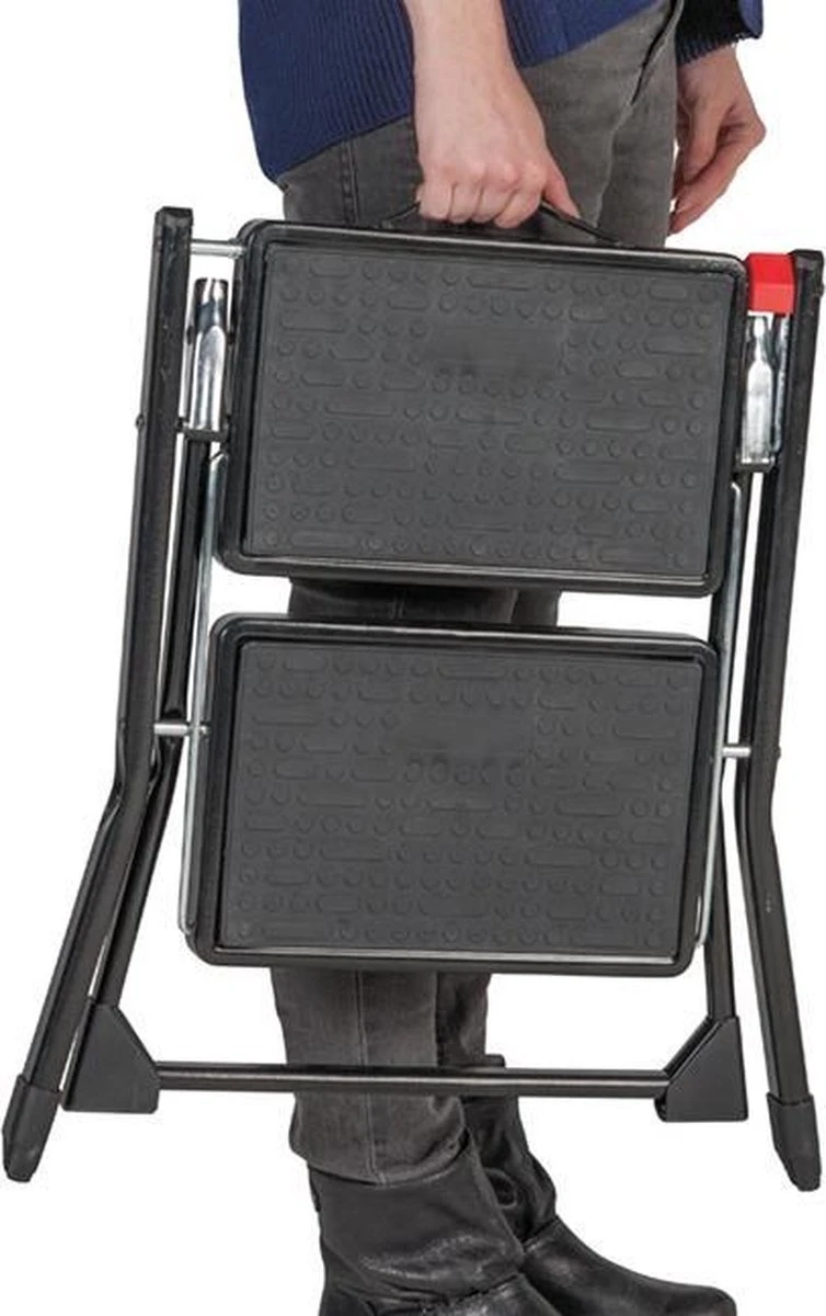 Huishoudtrap Opstapje Handy Zwart 2 Treden - Afbeelding 3