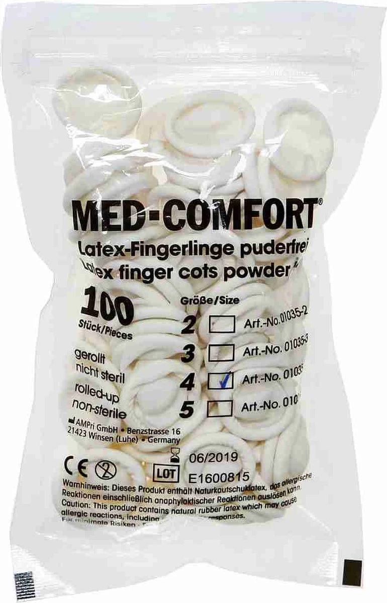 Med-Comfort - Latex Vingercondoom - 100 Stuks - AQL 1.5 - Afbeelding 2
