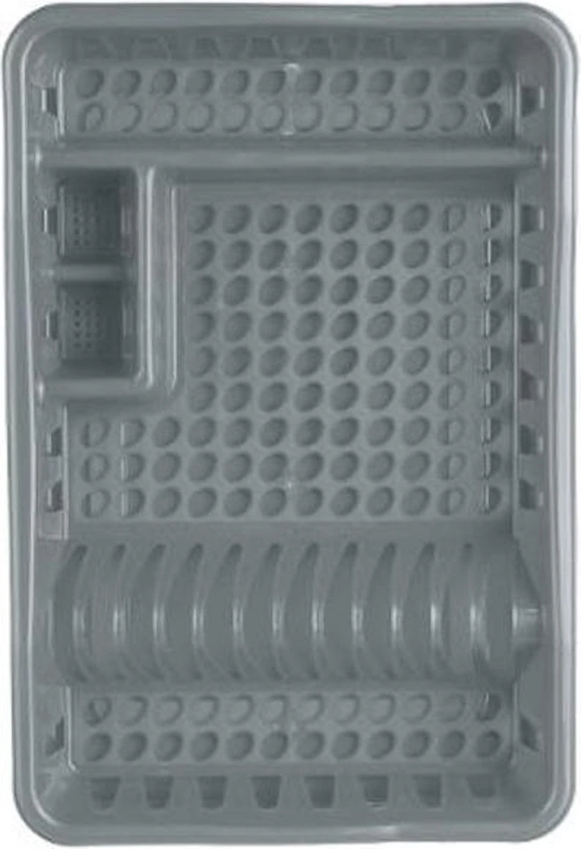 Merkloos Decopatent® Afdruiprek Voor Afwas - Afdruiprekje Met Lekbak - Kunststof Afdruipmat - Afwassen Borden & Bestek - 32.5x49x9 - Grijs - Afbeelding 4