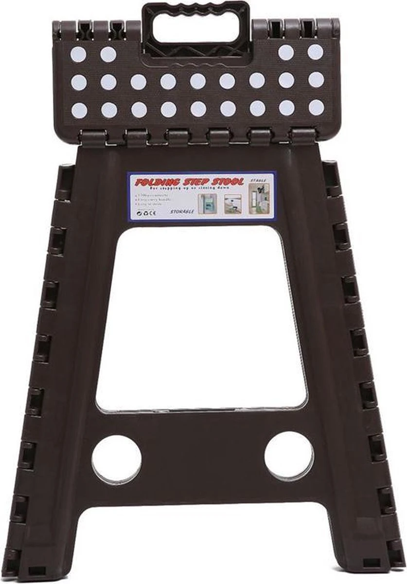 Merkloos Verdikt Kunststof Klapkruk-draagbaar-opvouwbare Kruk-Met Antislip Oppervlak Zwart 29x22cmx45cm - Afbeelding 5