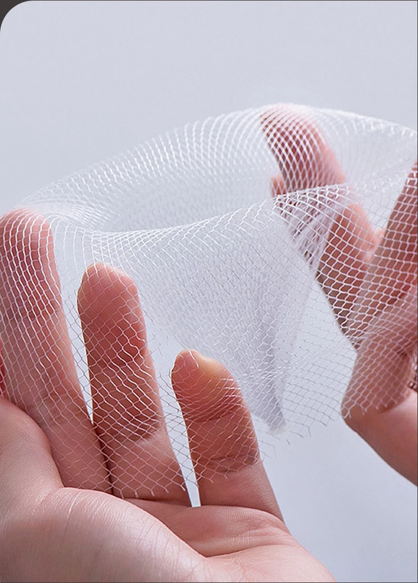 Merkloos Gootsteen Organizer - Gootsteen Afval Netje - Gootsteenontstopper -Gootsteen Zeef Netto- Sink Filter Rack Anti-Blokkeren Wegwerp-Fijne Mesh Filter Aanrecht Zeef Mesh Tas Voor Keuken- Spoelbak - Incl. 50 Netjes - Afbeelding 6