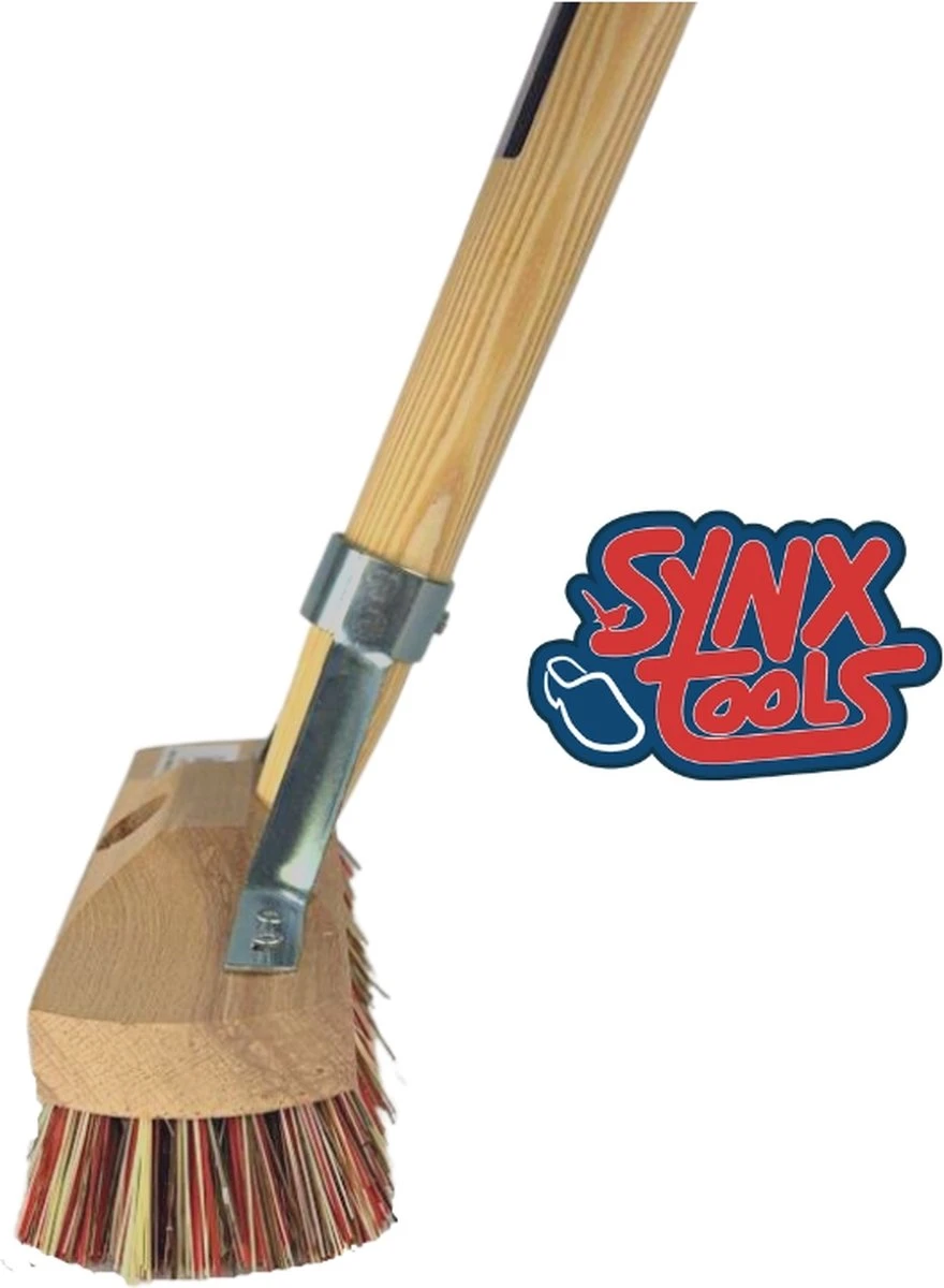 Synx Tools Luiwagen Union Mix Nylon Extra Hard 22cm - Tegel Bezem Schrobber- Bezemsteel - Schoonmaakbezem - Schrobborstels - Bezems Met Steel 150 Cm - Afbeelding 5