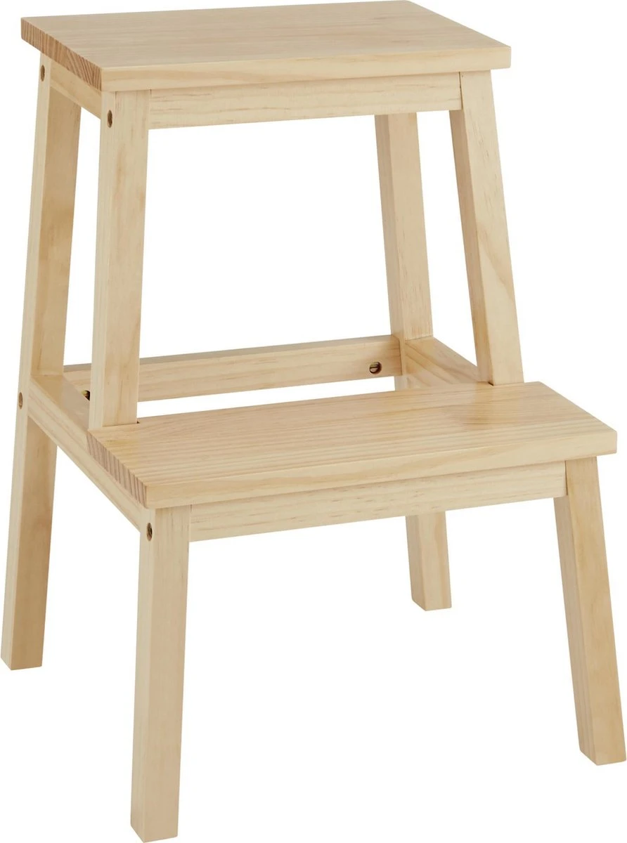 Houten Opstapje - Krukje Met 2 Niveaus - Bruin