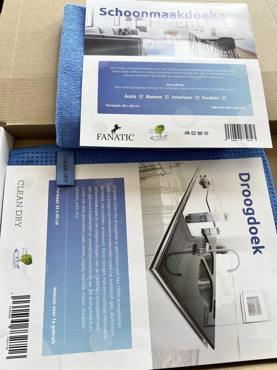 Merkloos Ramenset Raamdoeken Microvezel Glasdoeken Droogdoek Ramen Clean Dry Blauw/blauw - Afbeelding 2