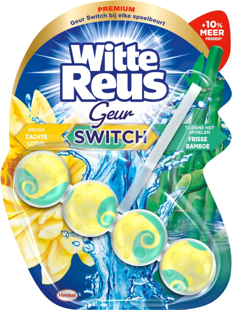 Witte Reus Toiletblok Geur Switch - Lotus Bamboe - WC Blokjes Voordeelverpakking - 10 Stuks - Afbeelding 3