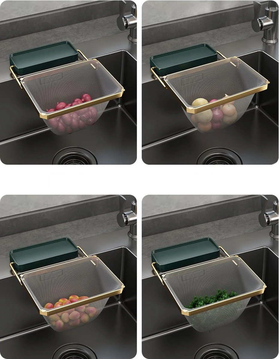 Merkloos Gootsteen Organizer - Gootsteen Afval Netje - Gootsteenontstopper -Gootsteen Zeef Netto- Sink Filter Rack Anti-Blokkeren Wegwerp-Fijne Mesh Filter Aanrecht Zeef Mesh Tas Voor Keuken- Spoelbak - Incl. 50 Netjes - Afbeelding 2